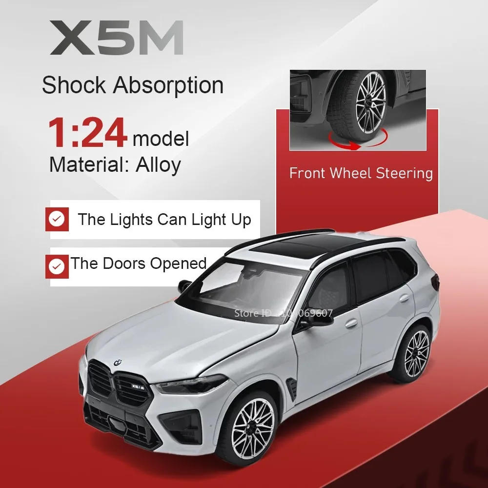 1:24 Auto-Modell X5M 325LI, Spielzeug aus Legierung, Druckguss, Simulation, Innenraum, Stoßdämpfung, Türen zum Öffnen, Bürotisch-Ornament für Freunde Image
