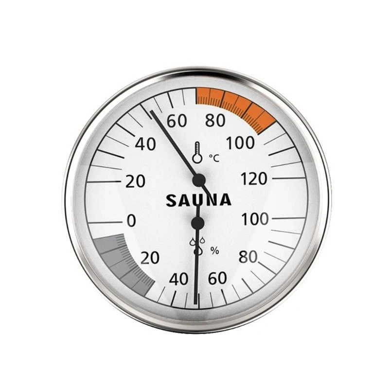 J0MC -Stahl -Sauna -Thermometer Hygrometer -Klare Skala für Häuser und Fitnesszentren Image