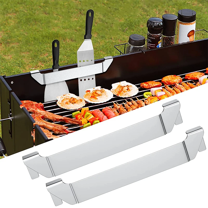 LMETJMA Edelstahl Bratpfanne Spachtel Ständer Grill Grill Werkzeug Rack Halten Rack Bratpfanne Zubehör Halter Clip JT44 Image