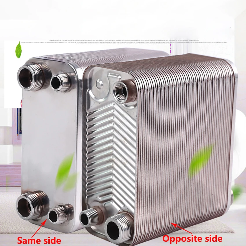 150 Platten Wärmetauscher aus Edelstahl 304, gelöteter Platten-Warmwasserbereiter, 120/100/80/60/50/38/32/24 Platten-Bodenheizkörper Image