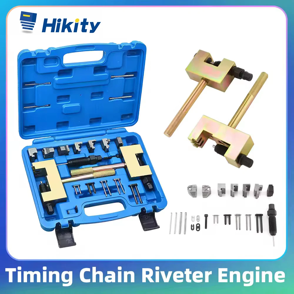 Hikity Steuerketten-Nietwerkzeug Motorsteuerketten-Demontage Montagewerkzeug-Set Nietwerkzeug-Set für Mercedes Benz M271 M272 M102 Image