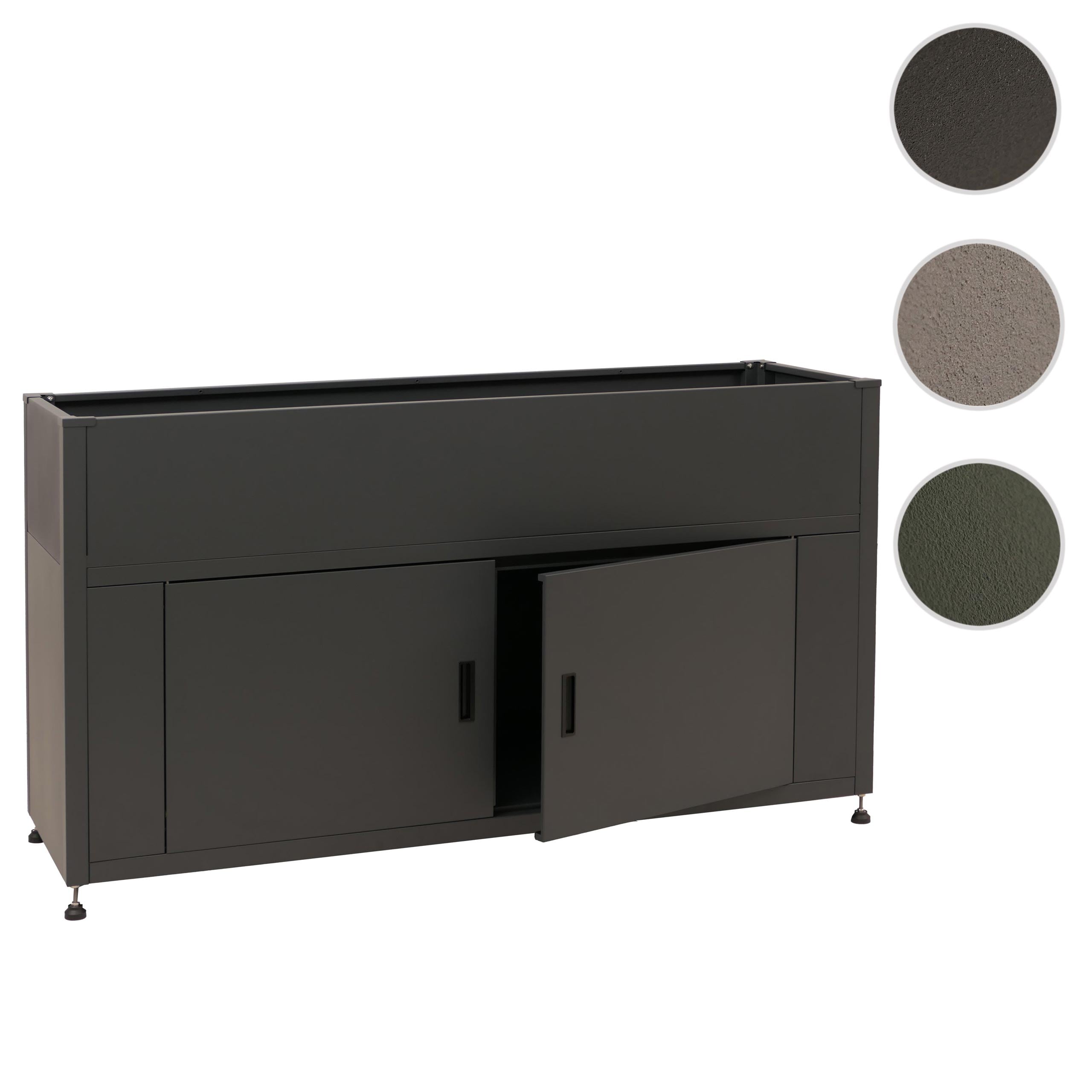 Hochbeet HWC-O85, Metallhochbeet Blumenkasten Pflanzkübel Stauraum, Metall 47kg 91x161x51cm ~ anthrazit Image