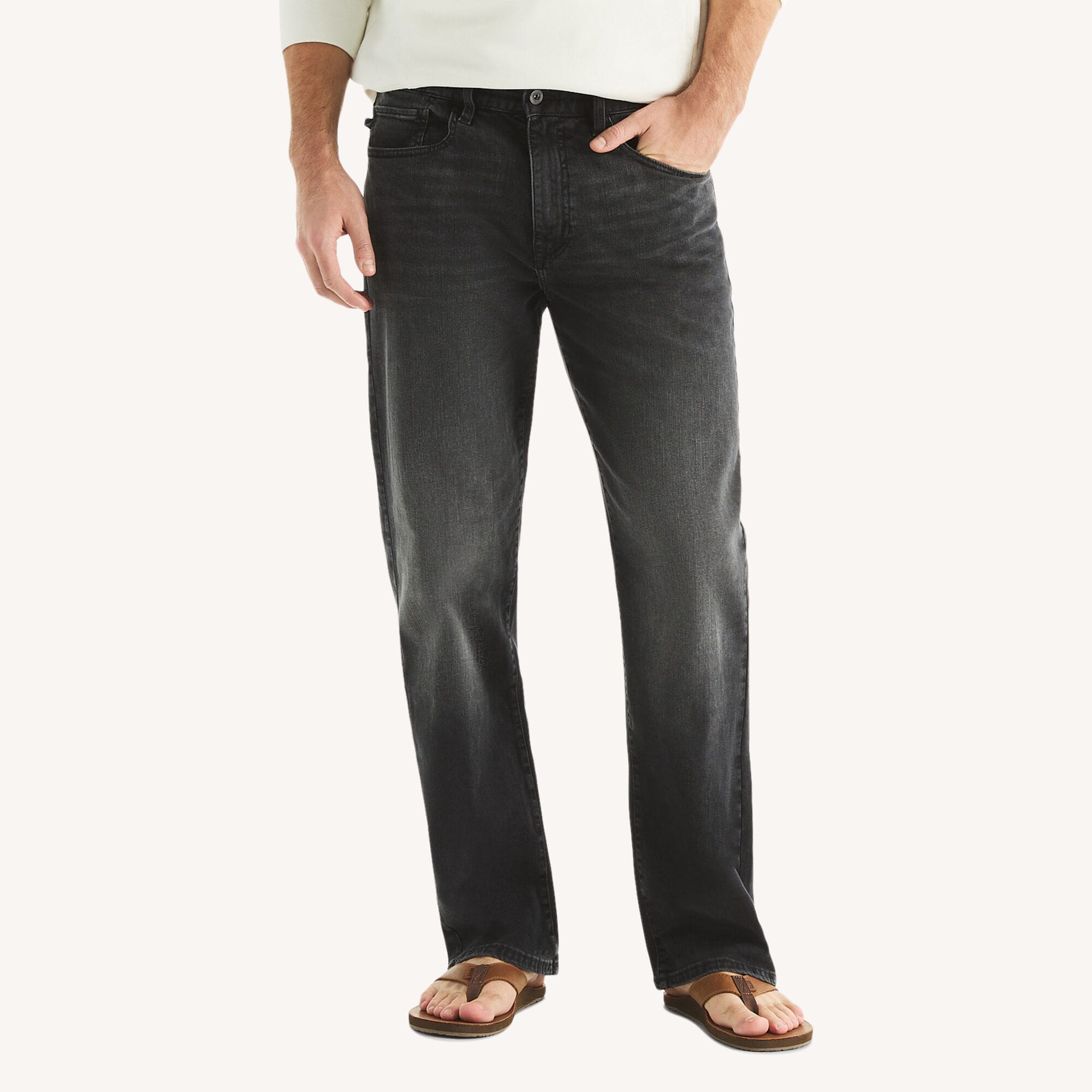 Nautica Men's Original Relaxed Stretch Denim 105 (Egret), 40x34
