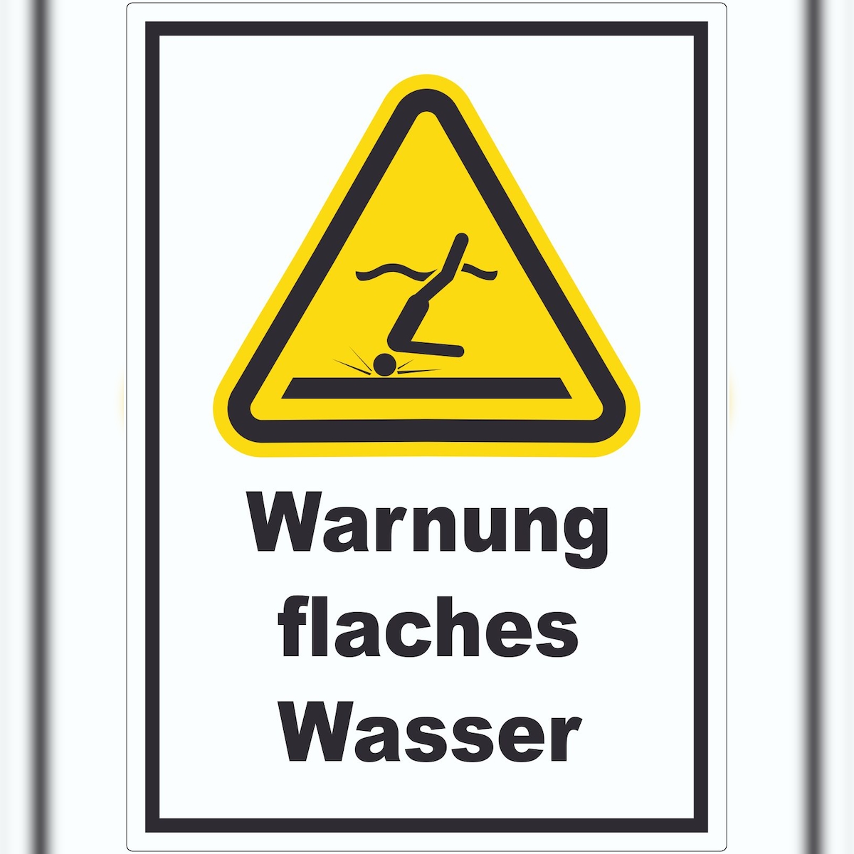 HB-Druck Aufkleber Warnung flaches Wasser A6 (105x148mm) Image