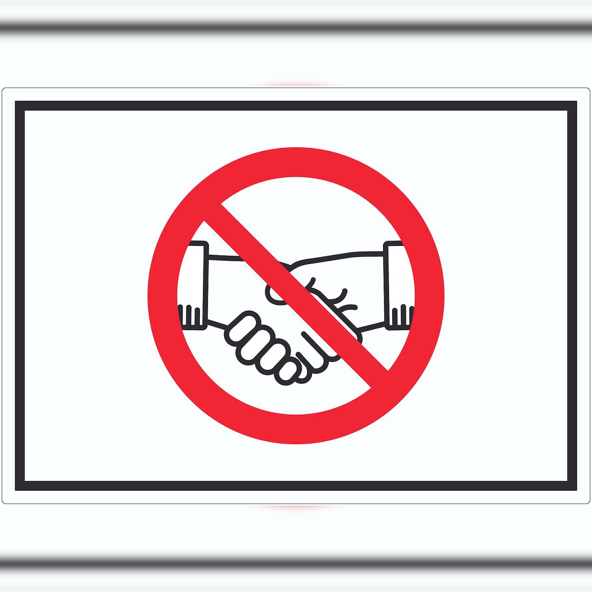 HB-Druck Handschlag verboten Aufkleber kein Händeschütteln Symbol Aufkleber Aufkleber A3 (297x420mm) Image