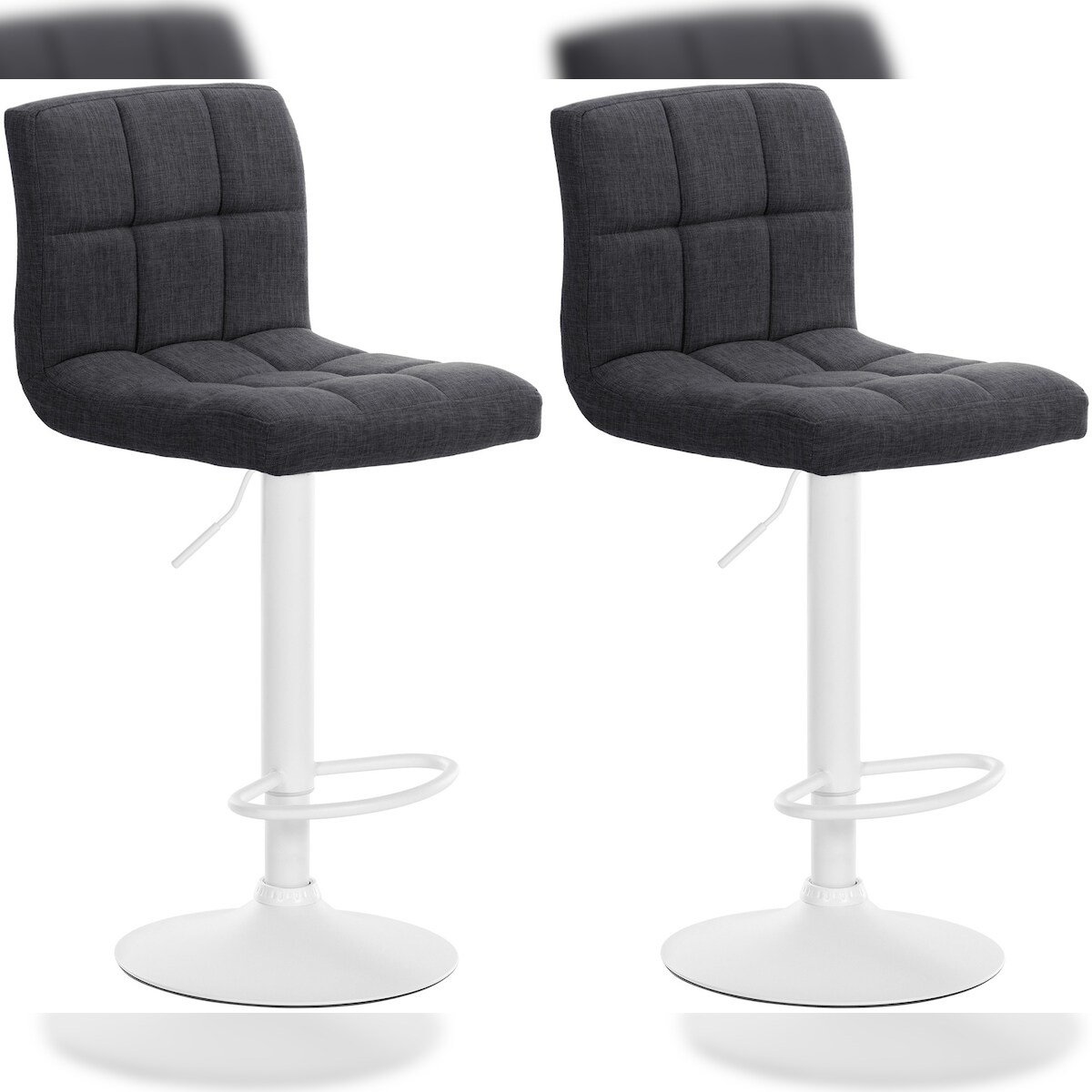 CLP 2er Set Barhocker Calma Stoff dunkelgrau/Metall matt weiss Image