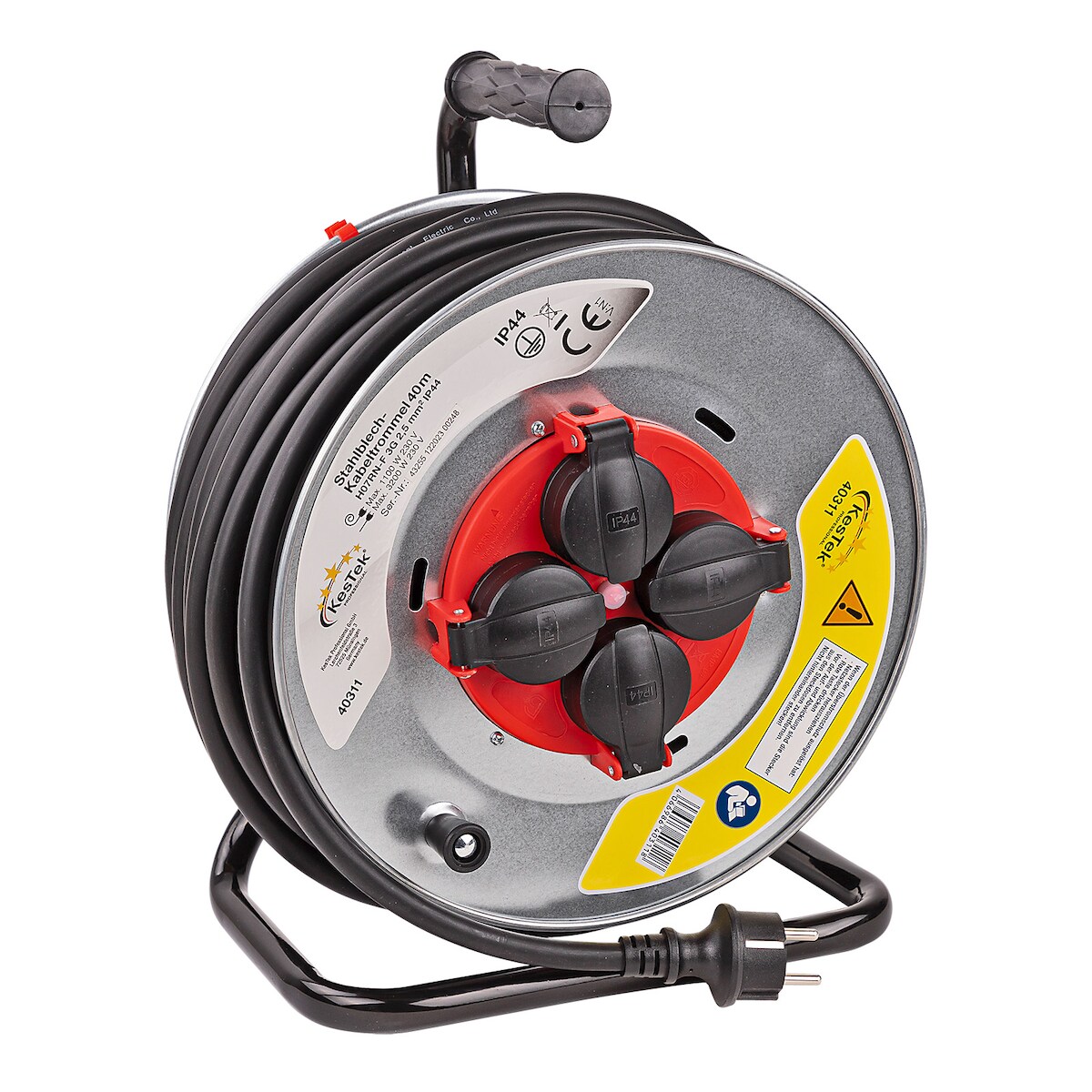 KesTek Stahlblech Kabeltrommel 40m H07RN-F 3G2,5mm² IP44 Image