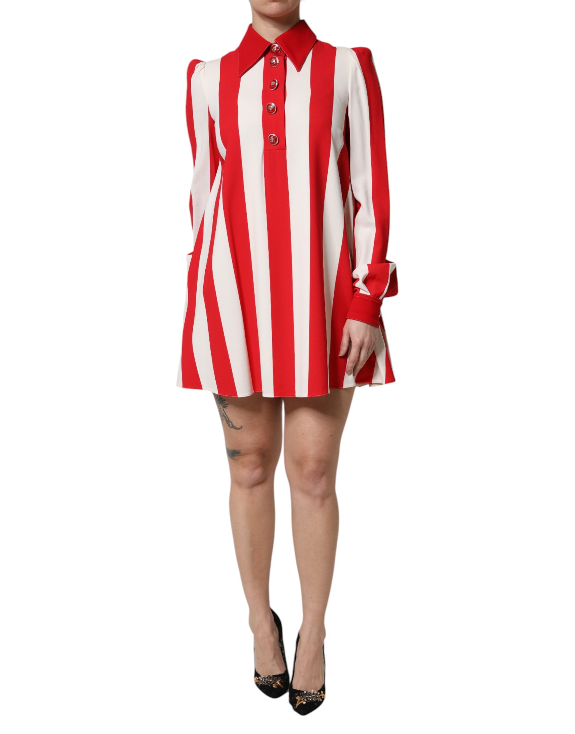 Gestreiftes Mini A-Line Kleid EU 32 / UK 4