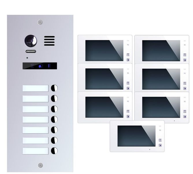 7-Familienhaus Siebenfamilienhaus Video Türsprechanlage ES7 + 7x DT47W