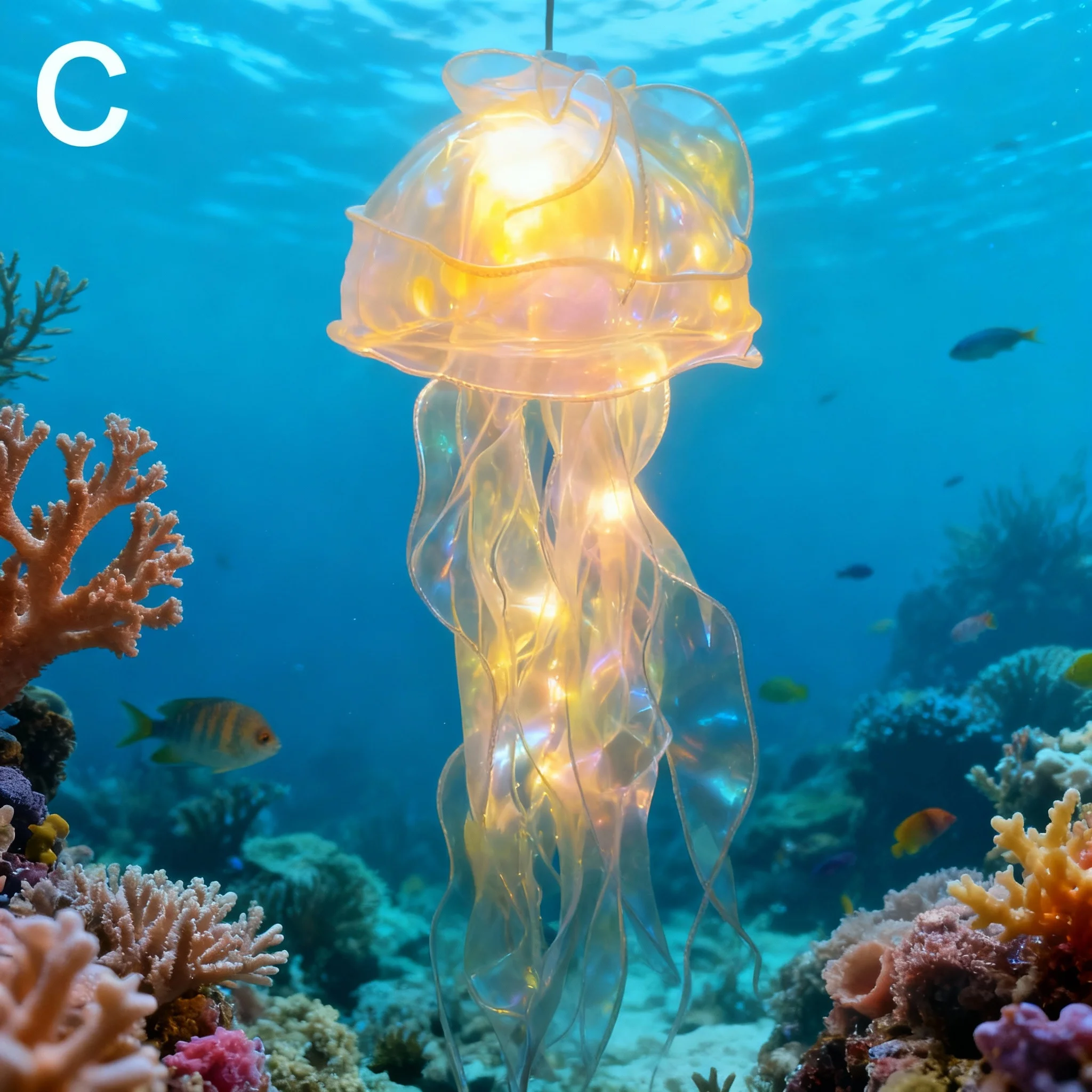 1PCS Lampe Méduse RVB Lumière Nocturne Colorée Lampe d'Ambiance Méduse Lampe Suspendue Plafonnier Lanterne Créative Lampe Méduse Nouveau