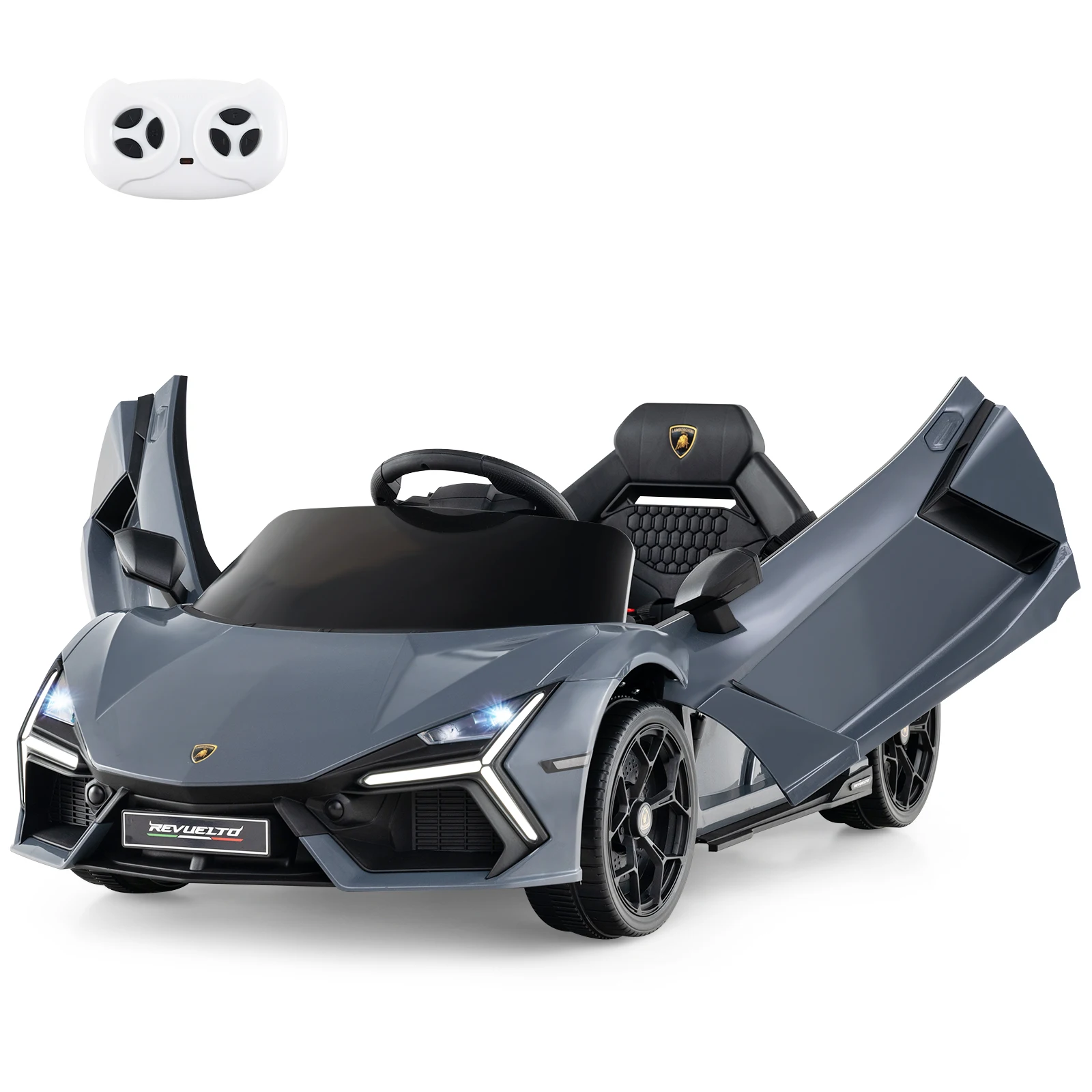 Lamborghini Revuelto Voiture électrique pour enfants, Voiture électrique pour enfants 12 V avec phare LED, klaxon et musique, 3-5 km/h