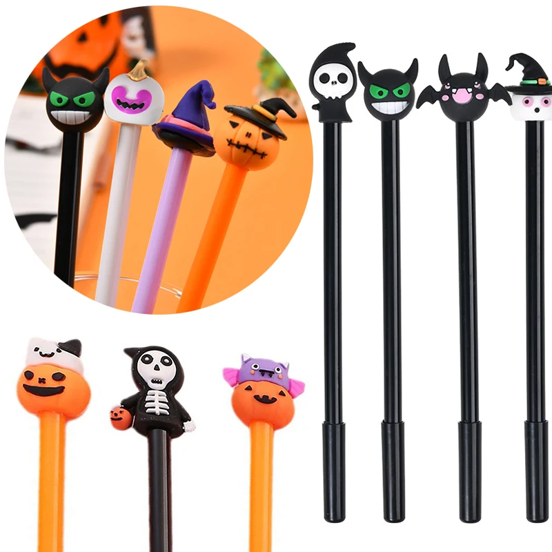 5 Teile/satz Halloween Themed Gel Stifte Mix Neutral Stifte mit Nette Spaß Kürbis Geist Zombie Dekoration Party Geschenk Junge Mädchen Gefälligkeiten ZYF Image