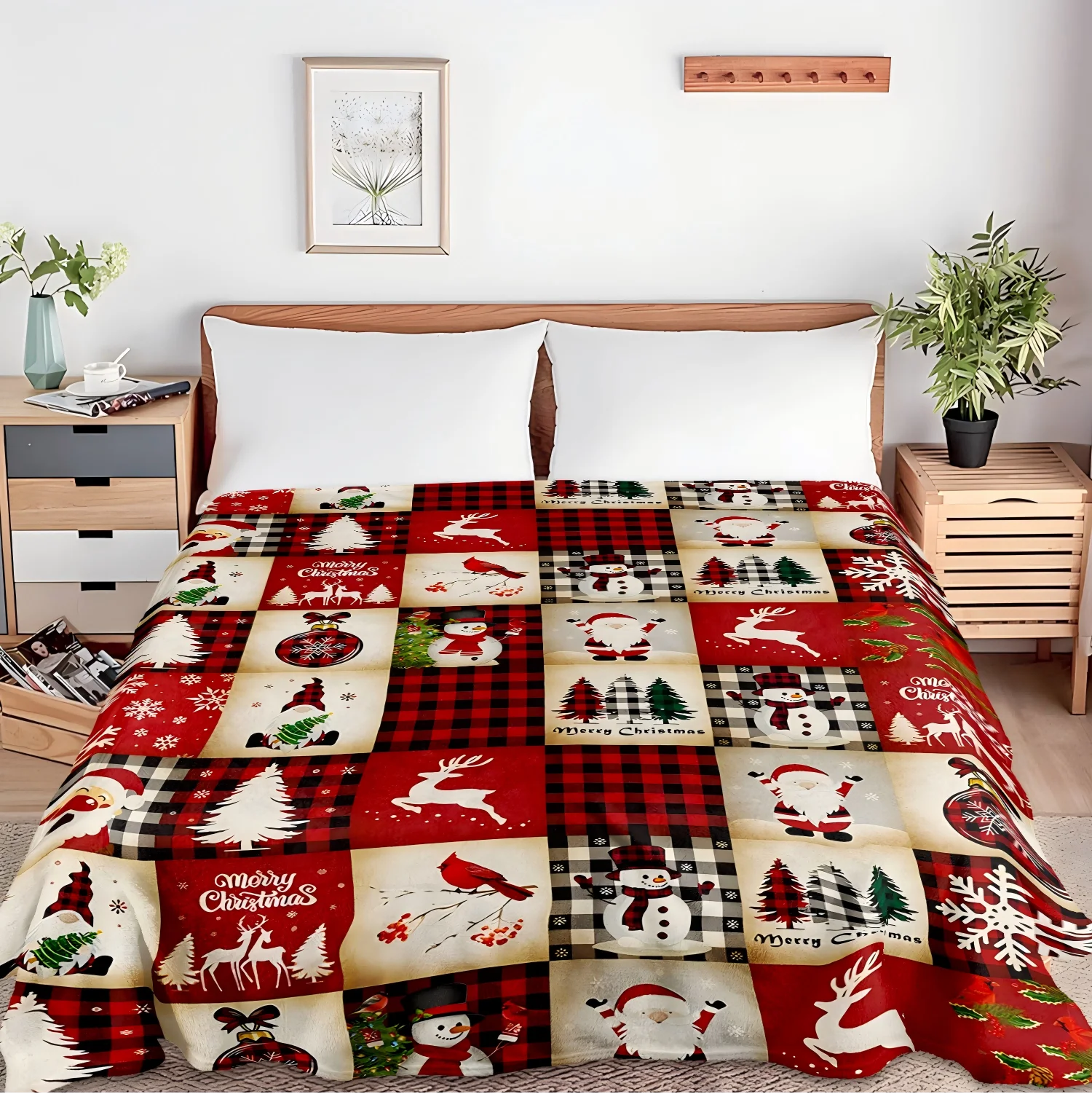 1pc werfen Weihnachten Thema Muster Flanell Decke für Couch Bett Sofa gemütliche bequeme warme Decken für Festival Geschenke Weihnachts dekoration Image