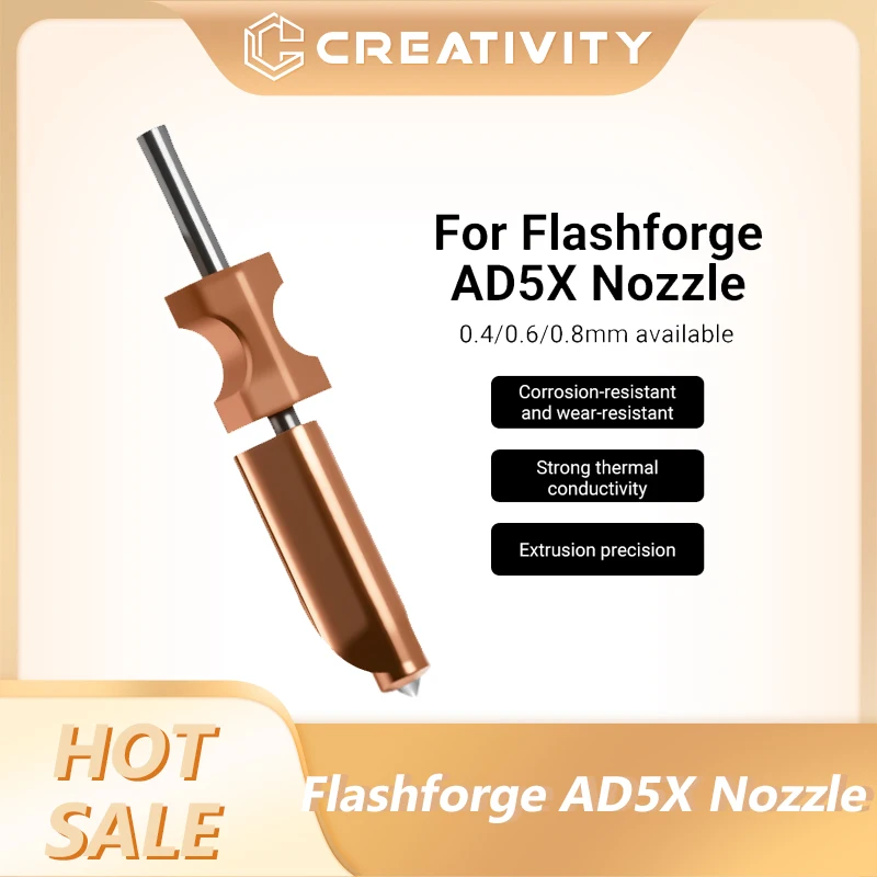 Verbesserte Düse für FlashForge AD5X, gehärtet, 0.4, 0.6, 0.8, ADVENTURER AD5X Flashforge Extruder, AD5X Hotend, 3D-Druckerzubehör Image
