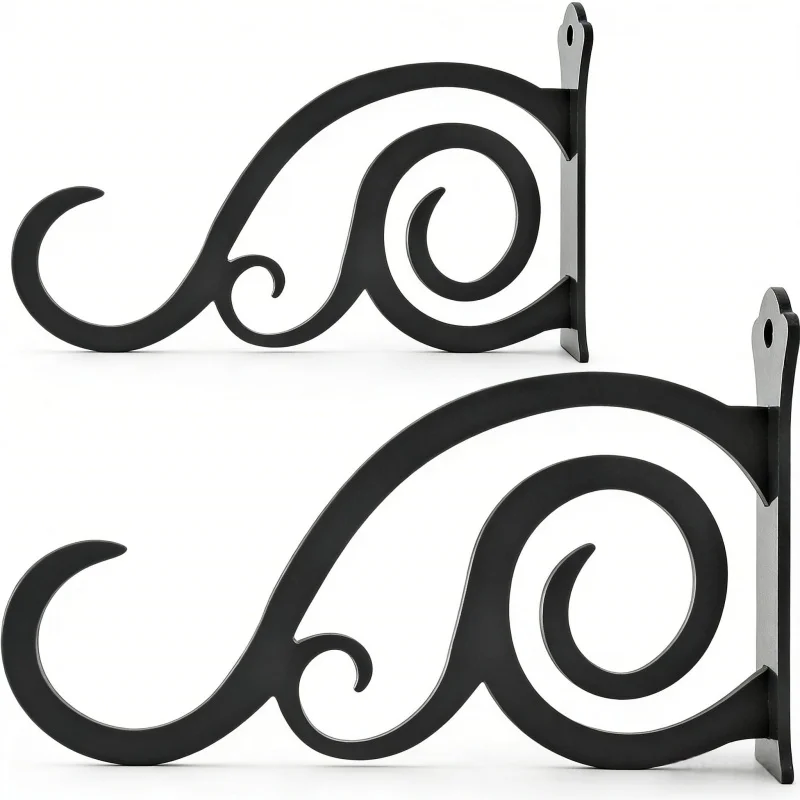 Windspiel-Kerzenhalter mit Spezial-Aufhängehaken, 2er-Set, 4er-Set, 6 Zoll, Schwarzes Eisen, Praktische Dekoration Image