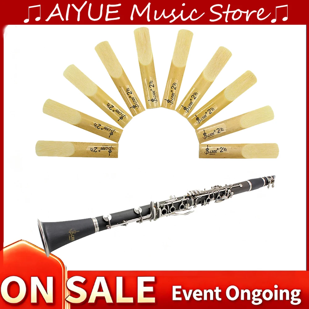 SLADE 10 Teile/satz Bb Klarinette Blätter Traditionelle Bambus Blatt Stärke 2,0/2,5/3,0/Holzblasinstrument Zubehör Klarinette Teile Image