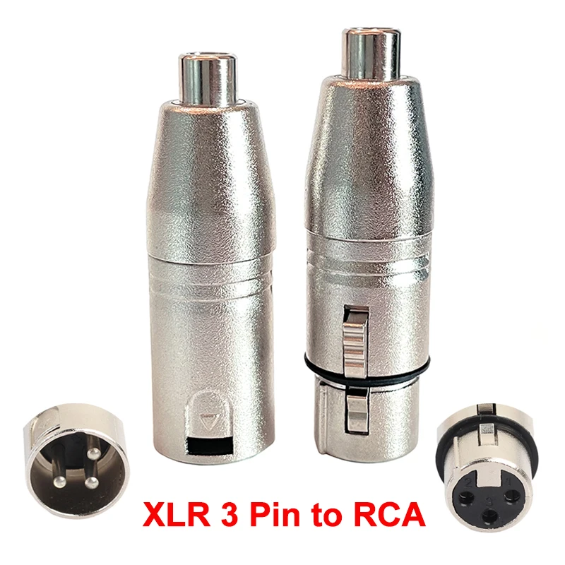 2 stücke Hohe qualität XLR 3 Pin Stecker/Buchse auf Cinch-buchse Audio Adapter Stecker Konverter HIFI Unterstützt für mikrofon Lautsprecher Image