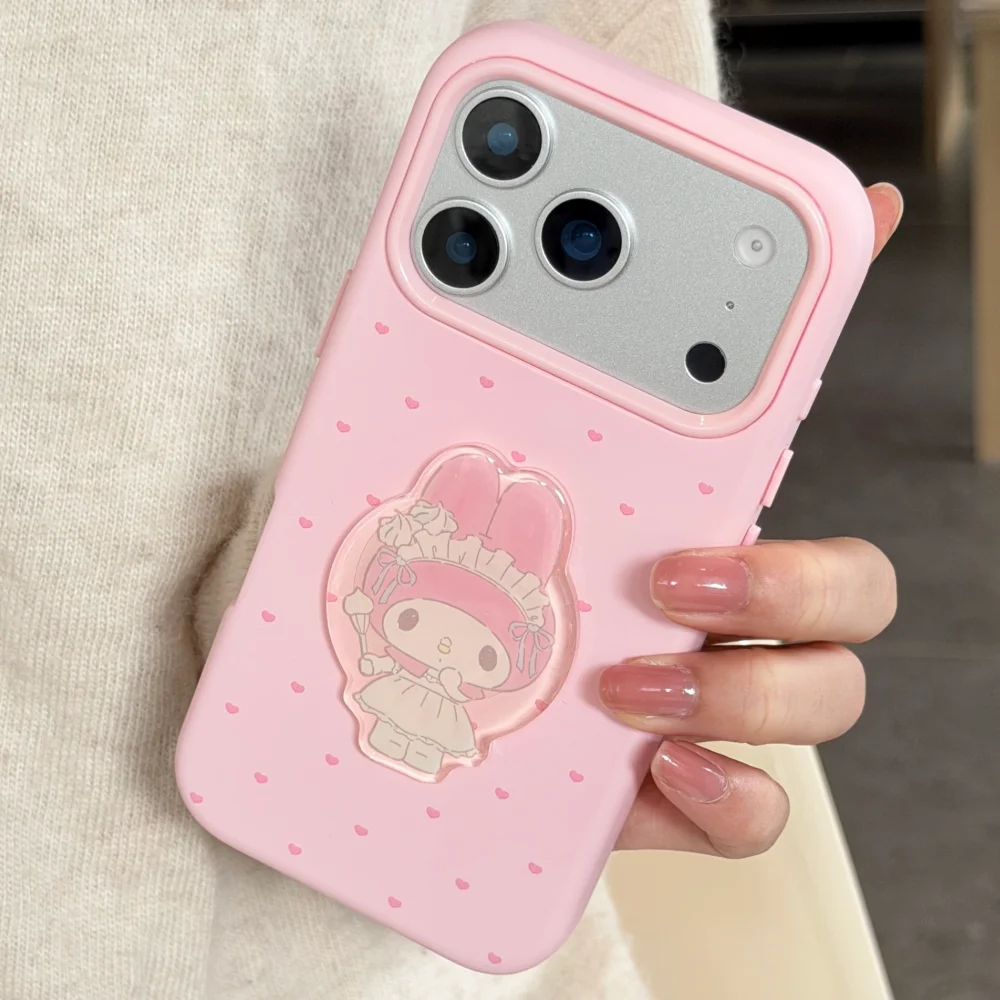 Niedliche IMD Melody Lamb Cloud Handyhülle für iPhone 17 Pro Max 16 15 14 Pro Max, stoßfester Stoßstangenschutz, harte rückseitige Abdeckkappen Image