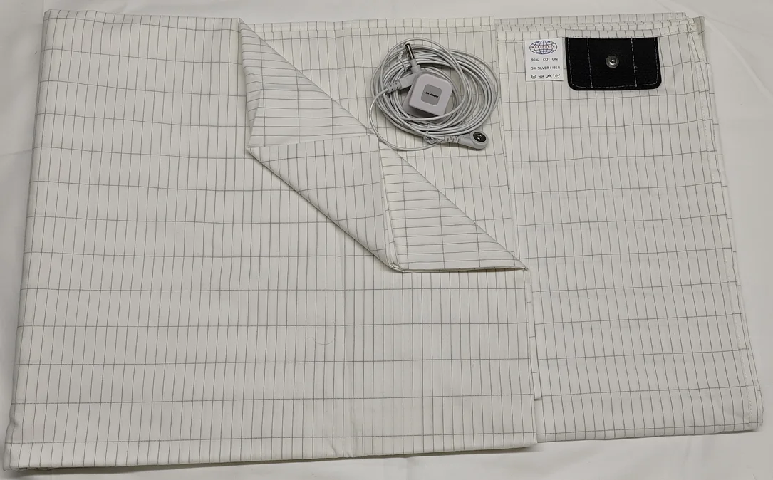 MAXSHARER Erdungslaken, leitfähiges Silberfaser-Flachlaken, Erdungslaken aus Bio-Baumwolle für besseren Schlaf, Natur und Gesundheit Image