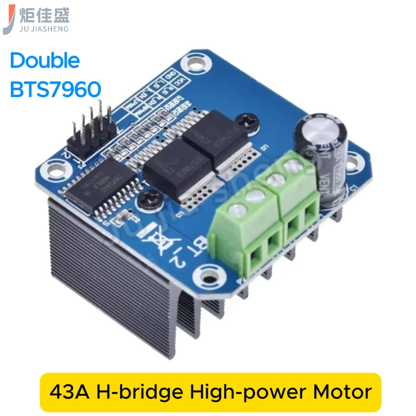 Dual BTS7960 Hochleistungs-Motortreibermodul 43A Strombegrenzungssteuerung Halbleiterkühlung Antrieb DIY Smart Car Image