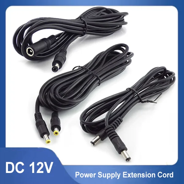 0,5 M-5 M 12 V DC Power Verlängerung Kabel 5,5x2,1 Stecker Buchse auf Stecker 5,5x2,5 Stecker auf Stecker Adapter Kabel Für CCTV Kamera Streifen Licht Image