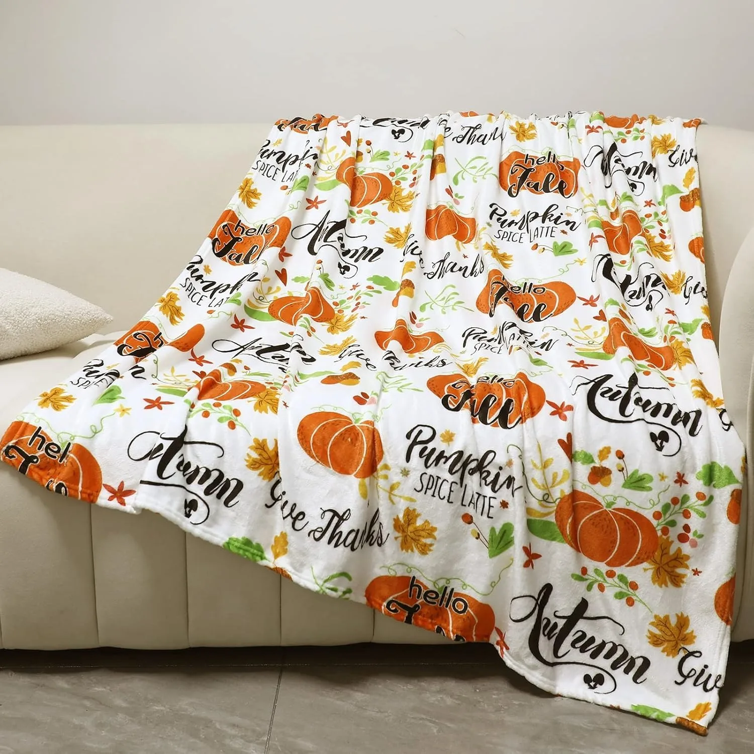 1PC Halloween Decke Kürbis Herbst Thema Thanksgiving Dünne Decke Geschenke für Couch Bett Auto Hause Camping alle saison verwenden Image