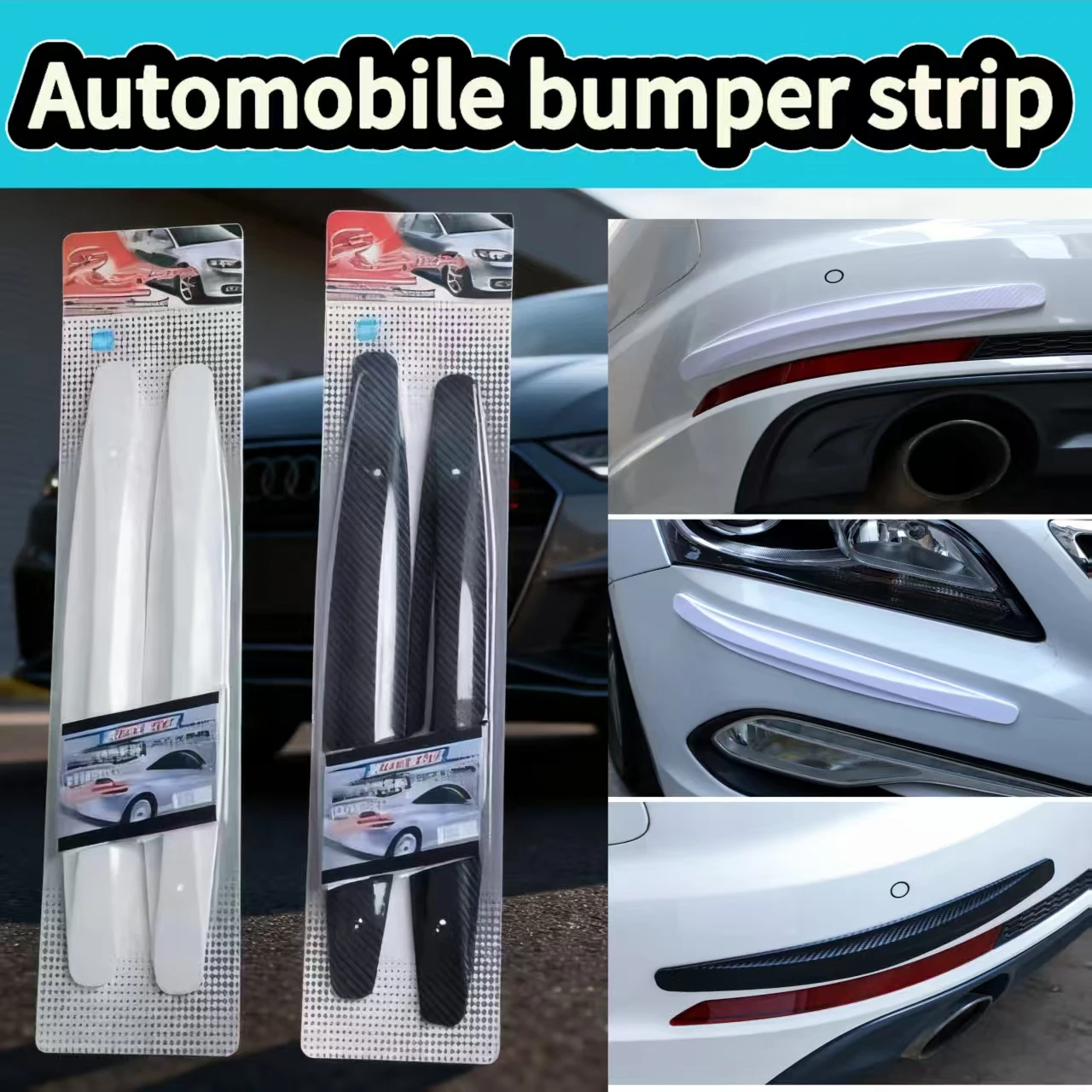 2/4 stück Universal Vorne Hinten Stoßstange Ecke Schutzfolie Auto Anti-kollision Schutz Dekoration Streifen Auto Zubehör Neue Image