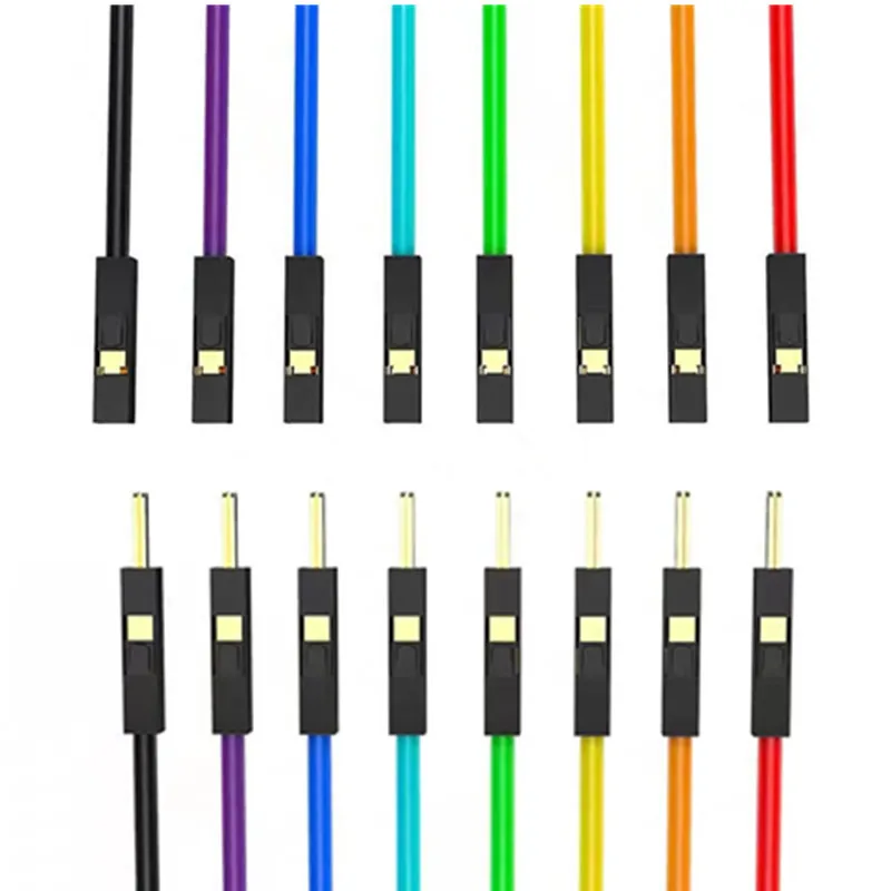 10 stücke 1P Super Weiche Silikon Dupont Kabel Für Arduino 5/10 cm 20 cm 2,54mm Pitch männlich Weiblich Dupont Jumper Draht 22/24AWG Gold Platte Image