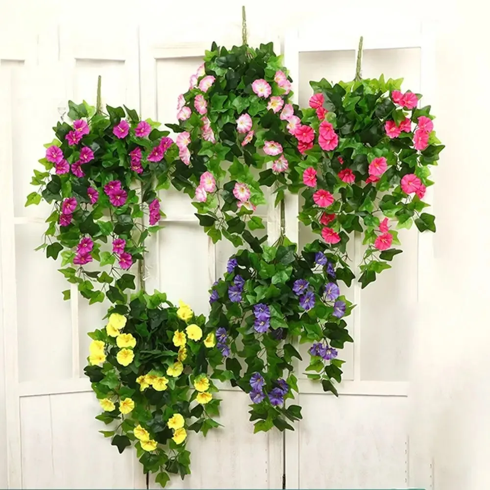 1 Stücke 65 cm/25,59 zoll Mehrfarbige Künstliche Blume 12 Gabeln 22 Köpfe Morning Glory Lebensechte Morning Glory Vine DIY Zubehör Image
