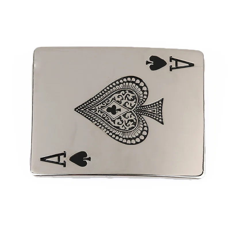 Edelstahl Poker Spades EIN Gürtel Schnalle für Männer Western Cowboy Cowgirl Gürtel Schnallen Geeignet für 4cm Breite Gürtel zubehör Image