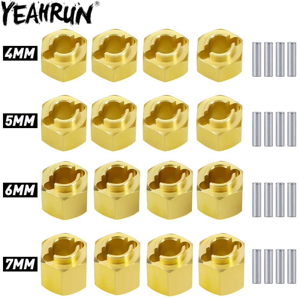 YEAHRUN Messing Rad Hex Hub Extender Adapter 4/5/6/7/10mm für 1/18 RC Crawler Auto TRX4M Bronco Defender Upgrade Teile Image