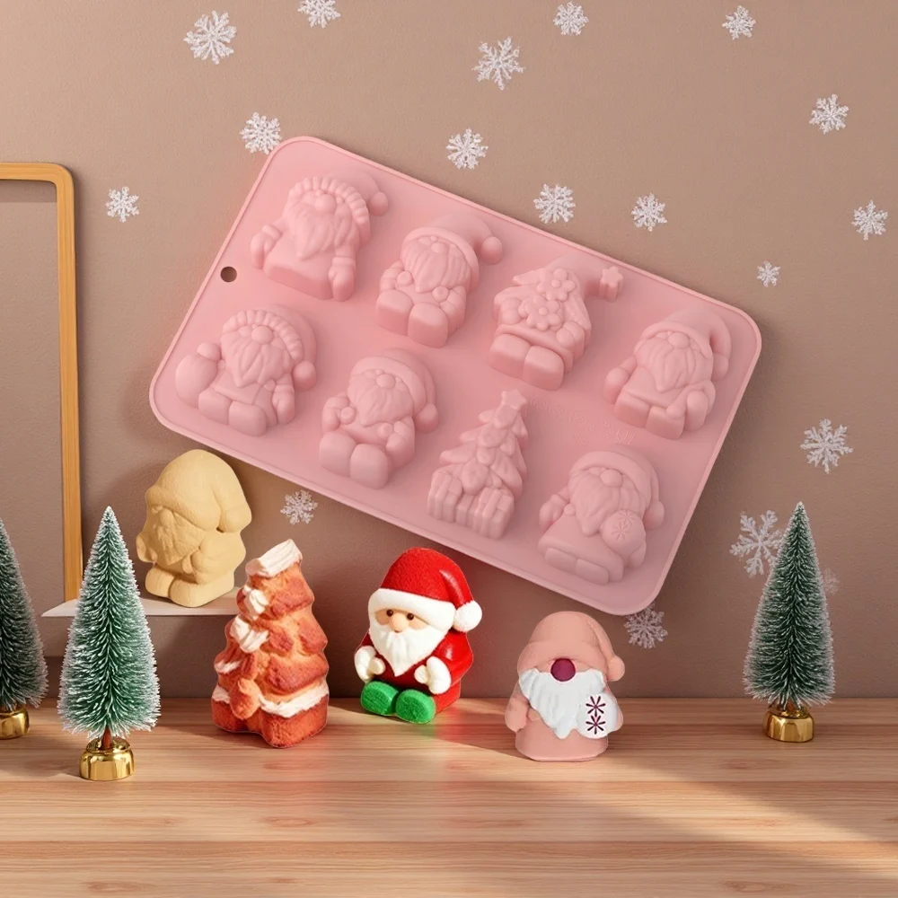 Santa Claus Weihnachten Geschenk Box Design Silikon Schokolade Form Weihnachten Element Kuchen Form Küche Backformen Dessert Backen Werkzeuge Image
