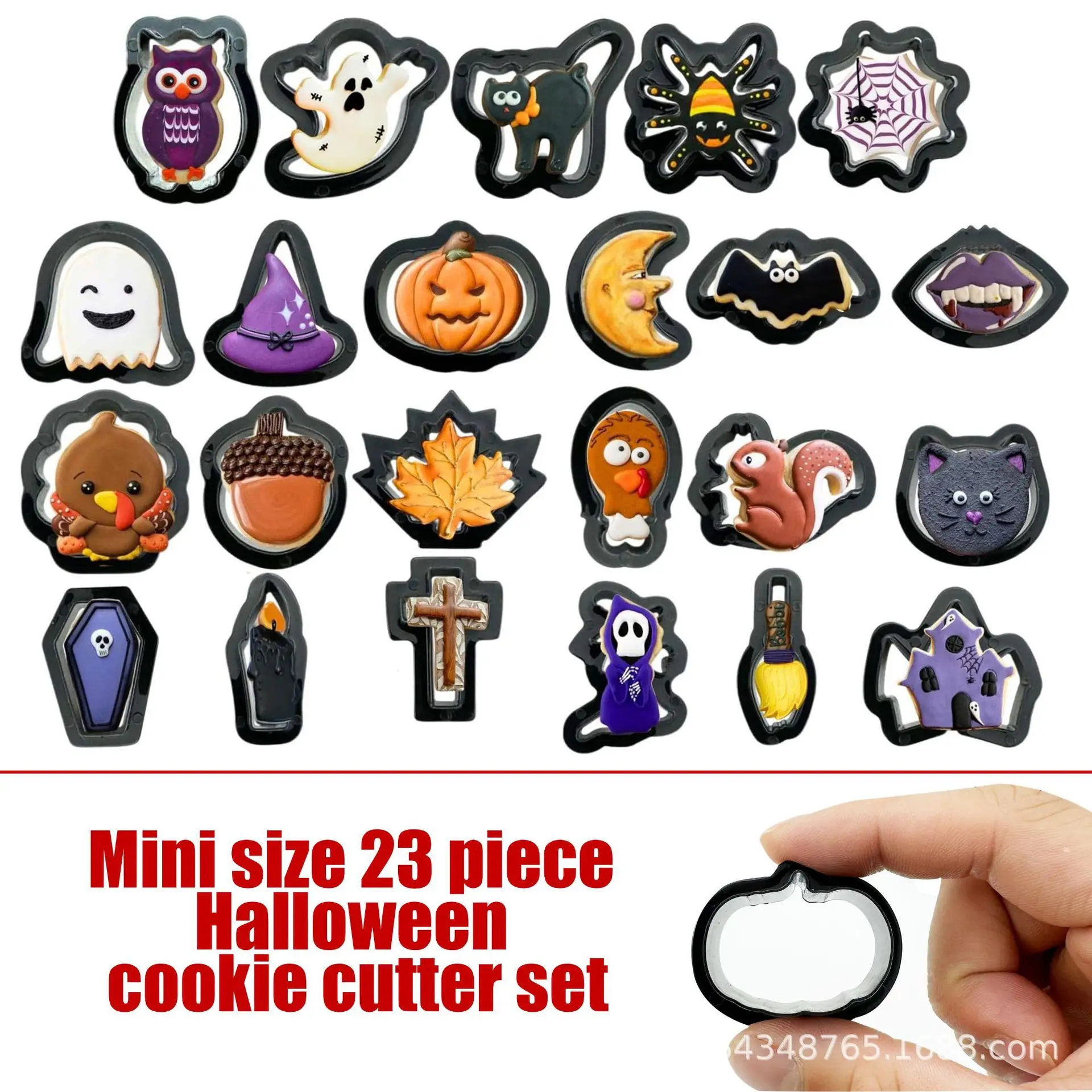 23-teiliges Set aus Keksformen der Halloween-Serie, Mini-Backwerkzeugen zum Selbermachen, Schokoladenschneideformen für Kekse Image