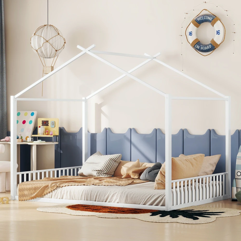 140 x 200 cm Babybett – ohne Matratze und Sicherheitshausleiste, langlebiges, sicheres Kleinkindbett, praktische Wohnmöbel Image