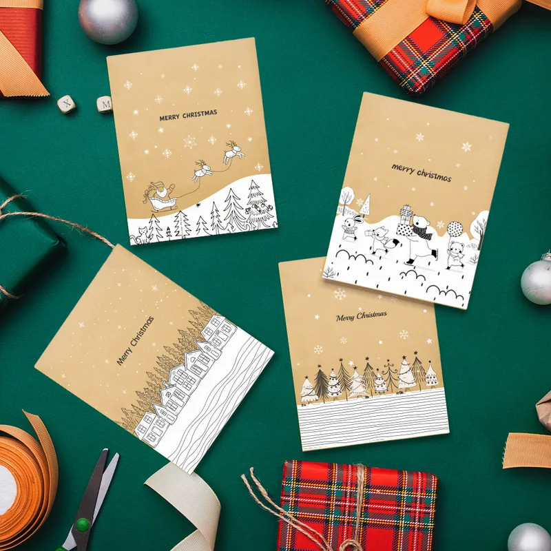 Weihnachten Kleine Umschlag Tasche Papier Tasche Weihnachten Dekoration Verpackung Geschenk Tasche Original Weihnachten Kleine Lagerung Tasche 24 stücke Image