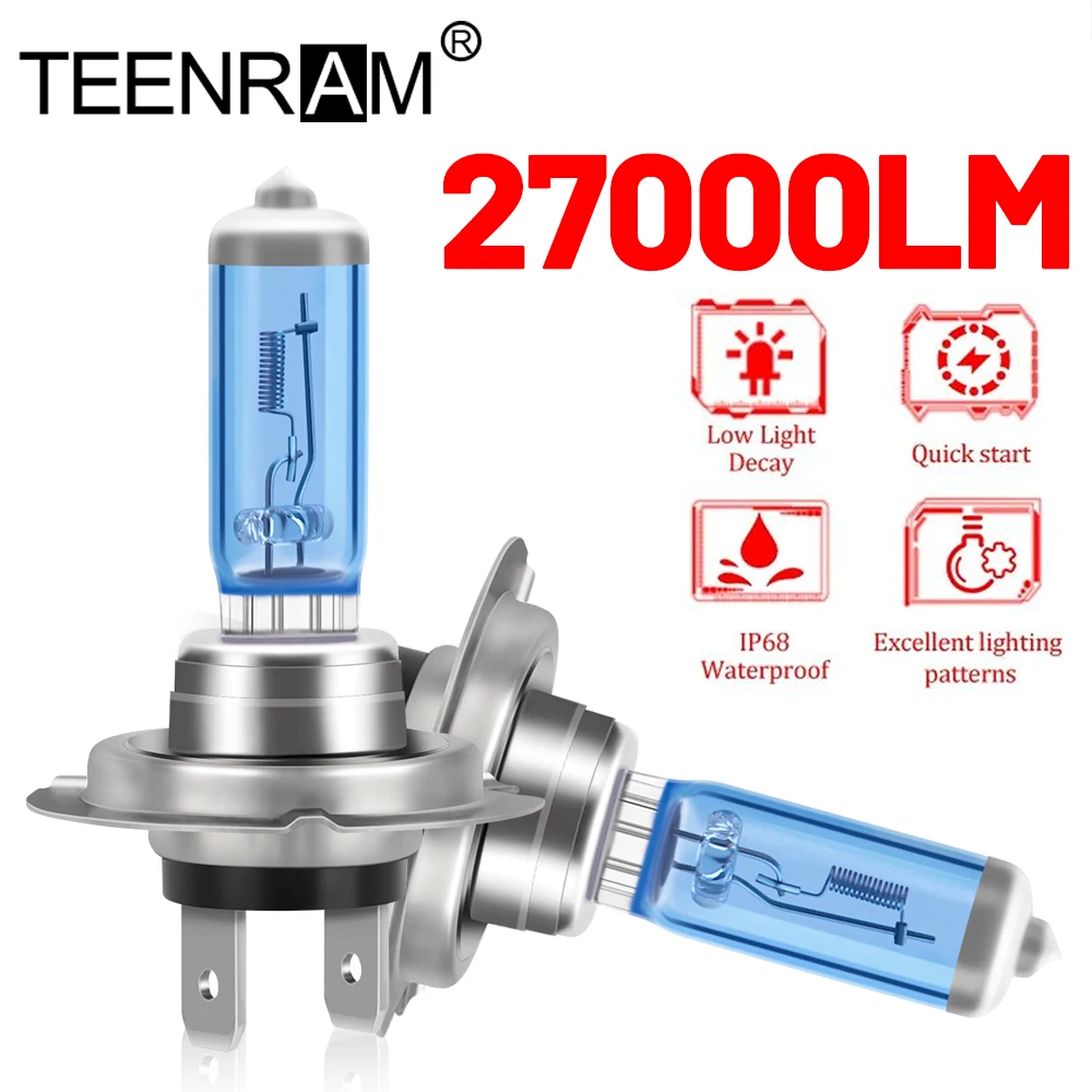 2 Stücke H1 H4 H7 H11 HB3 9005 HB4 9006 Auto Scheinwerferlampen 12 V 100 Watt Auto Halogenlampen 6000 Karat Weiß Hohe Abblendlicht Nebelscheinwerfer