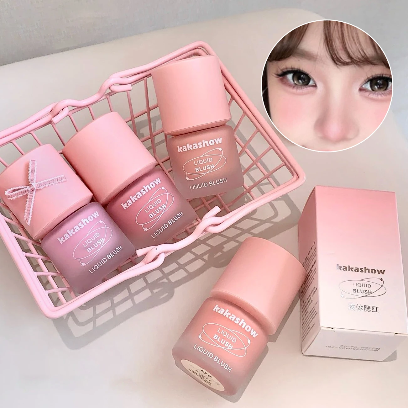 Vitality Six Colors Liquid Blush, feuchtigkeitsspendendes, wässriges, langanhaltendes Make-up, leicht zu verschmieren, Wangenrouge für einen natürlichen, makellosen Look Image