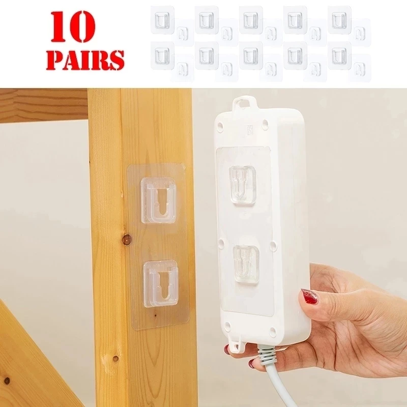 Mehrzweckhaken, Kabel-Organizer, doppelseitig klebend, Wandhaken, wasserdichte Handtuchhaken, Aufkleber, Küche, Bad, Türhaken