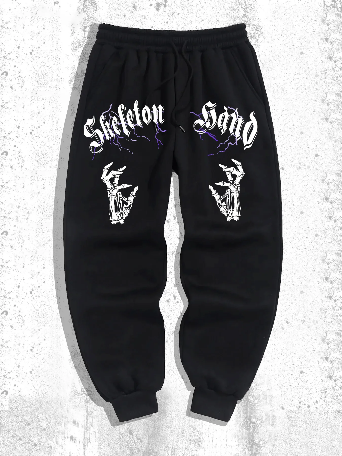 Skeleton Hand Print Trendy Harajuku Vielseitig Einfarbig Laufen Outdoor Fitness Atmungsaktive Casual Bequeme Männer Sport Hosen Image