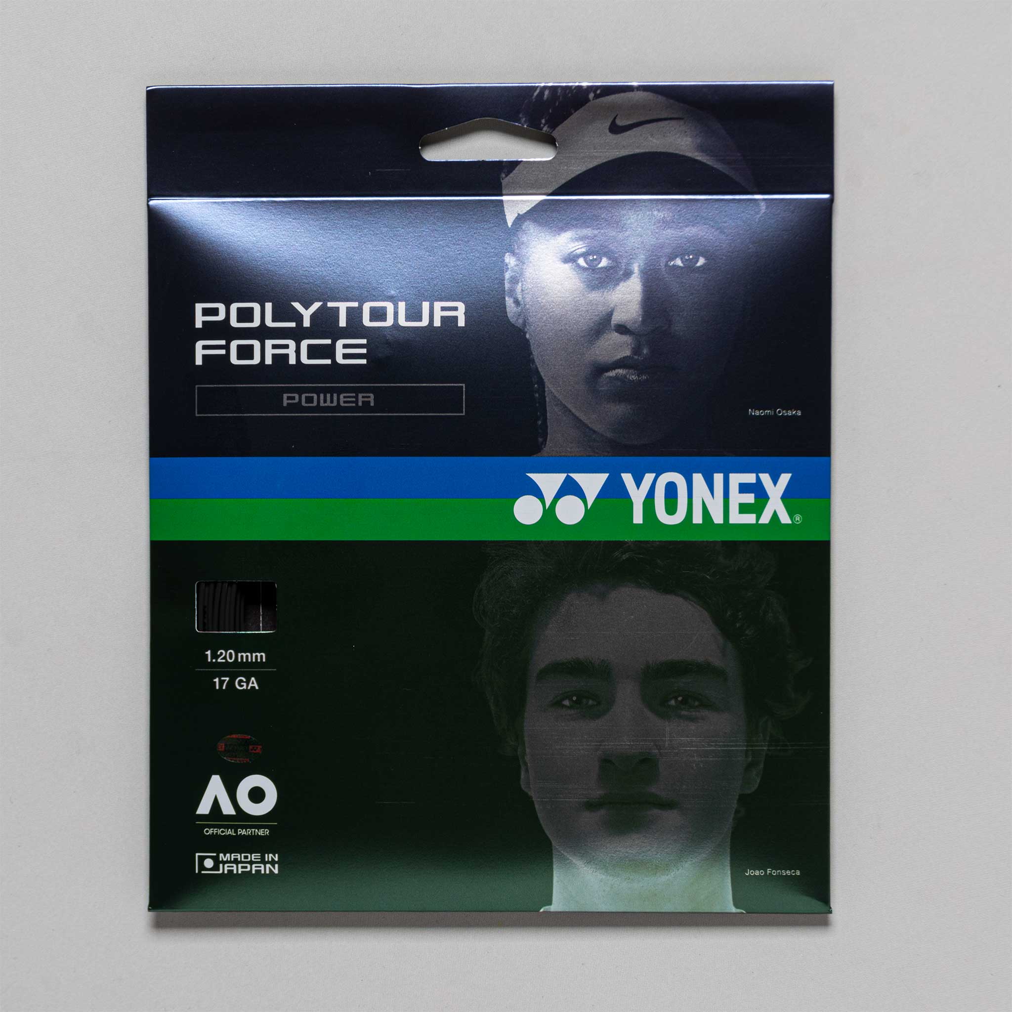 Yonex POLYTOUR Force 120 17G Tennis String Packages Black