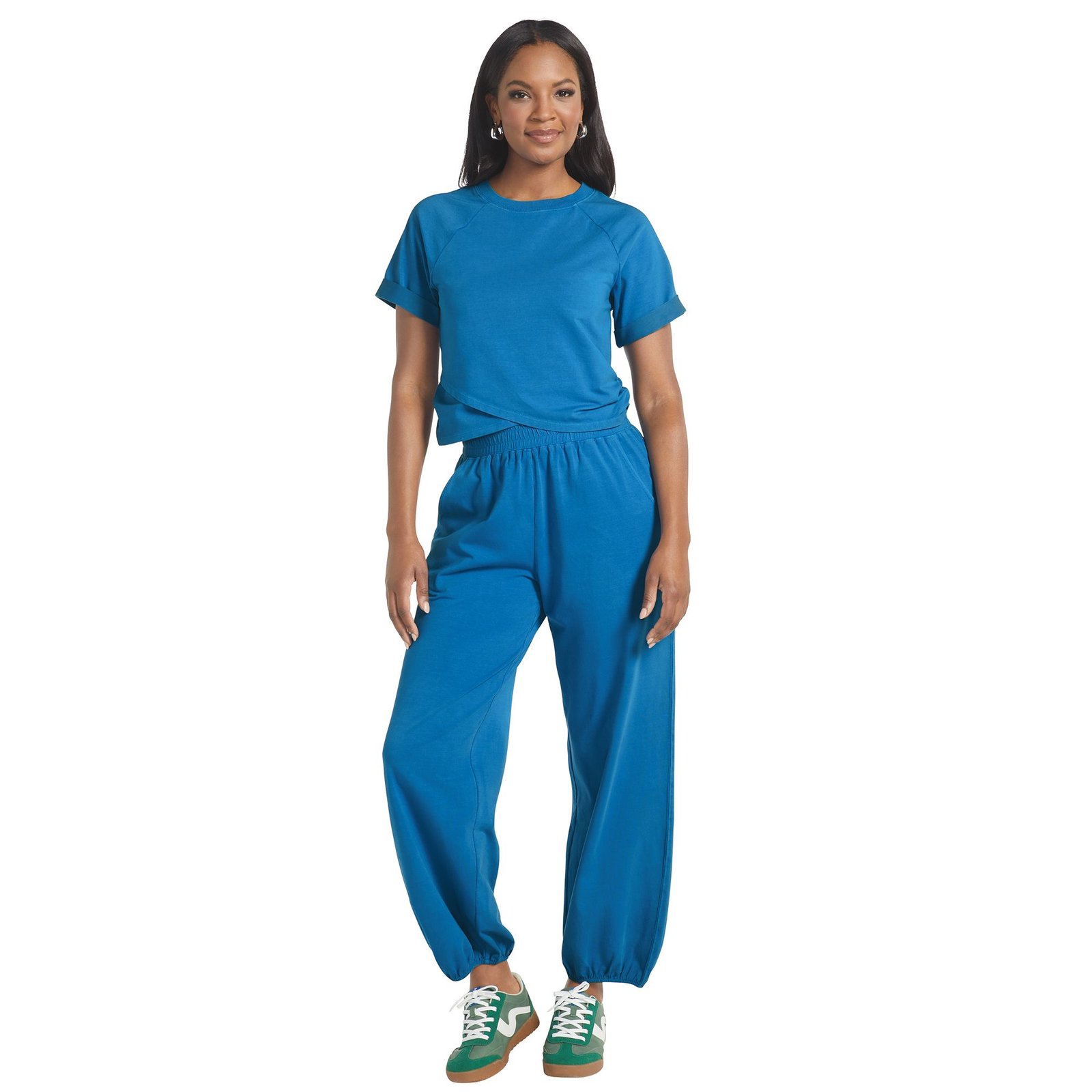 Masseys Lived-In Lounge Set (Size 5X) French Blue, Cotton,Elastine