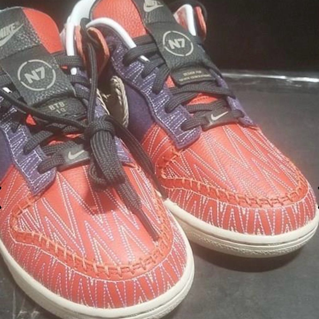 Nike Shoes | Beautiful Nike Dunk Low N7 Lyle Thompson Custom Red Men's Size 11 Sneakers | Color: Purple/Red | Size: 11