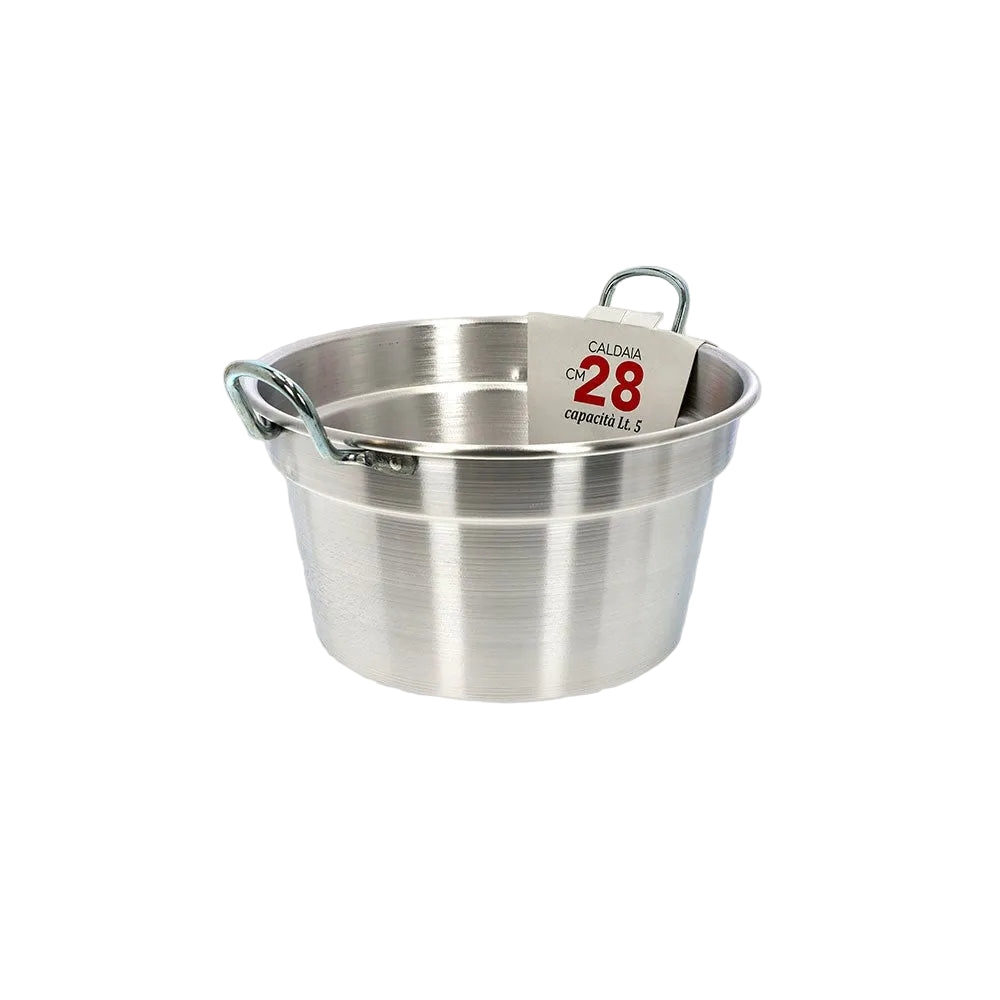 Mamù Weißer Aluminiumkessel mit Eisengriff, hergestellt in Italien, Ø 28 cm, ofenfest Image