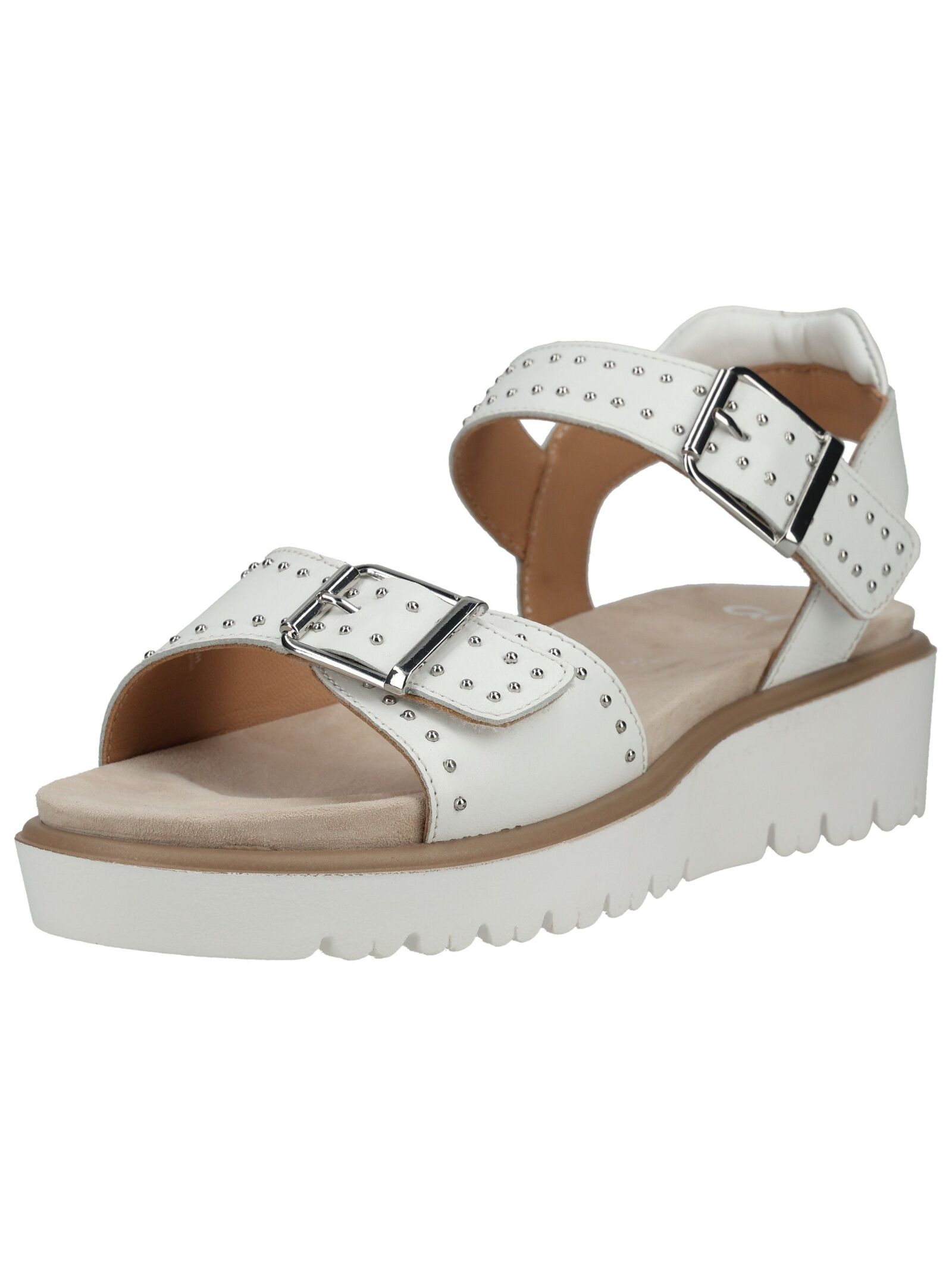 Riemchensandale ARA "Ara Sandalen Glattleder", Damen, Gr. 38, weiß, Glattleder, Schuhe Riemchensandale