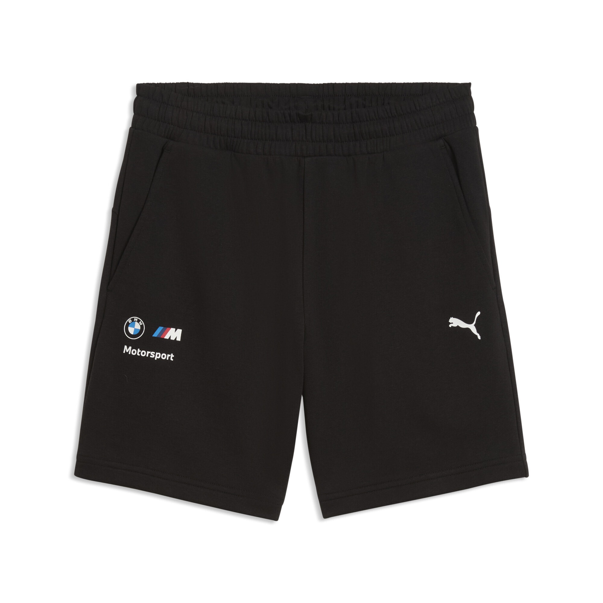 Sporthose PUMA "BMW M MOTORSPORT Essentials Shorts Herren", Herren, Gr. M, Normalgrößen, schwarz, Obermaterial: 68% Baumwolle, 32% Polyester. Kapuzenfutter: 100% Baumwolle. Seitentasche – Oben: 100% Baumwolle, regular fit, Hosen Sporthose Image