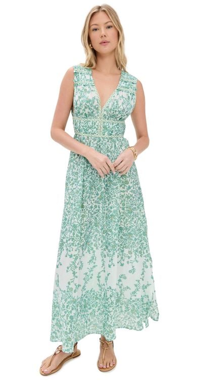 Chiara Long Dress - Green - Poupette Dresses