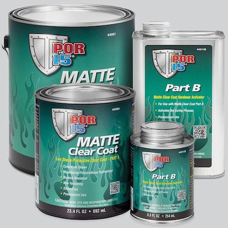 POR-15 44904 MATTE Clear Coat is a premium quality 2-part waterborne coating.
