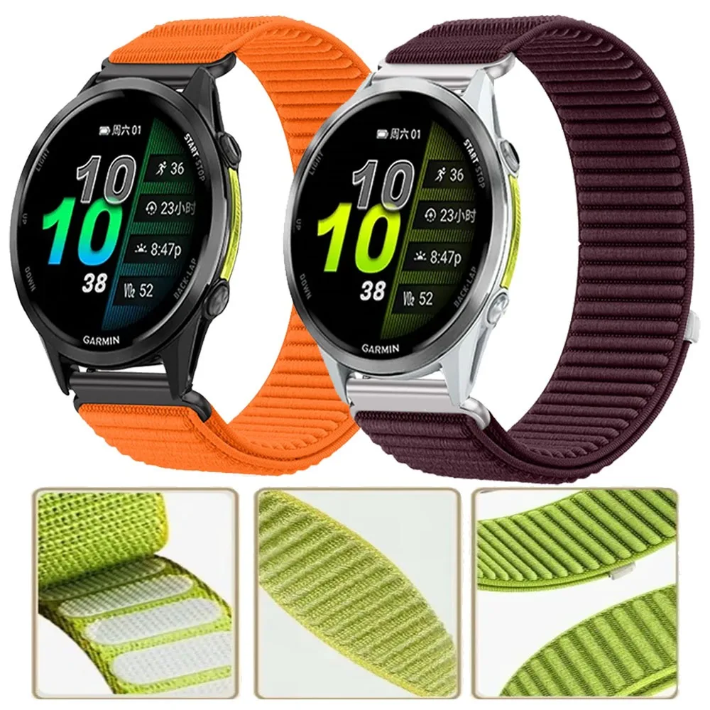 18/20/22mm Nylon-Schlaufenarmband für Garmin Forerunner 970 570 965 955 165 265/Venu 4/3 Wave Komfortables Band für Garmin Active 6 5 Image