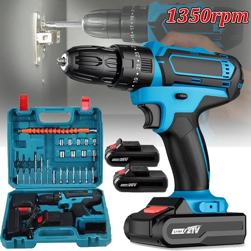 OWJHE 32N.m 10MM 25+3 Drehmoment Bürstenloser Elektrischer Schlagbohrer Kabelloser Elektroschrauber Elektrowerkzeug für Makita 21V Akku Image