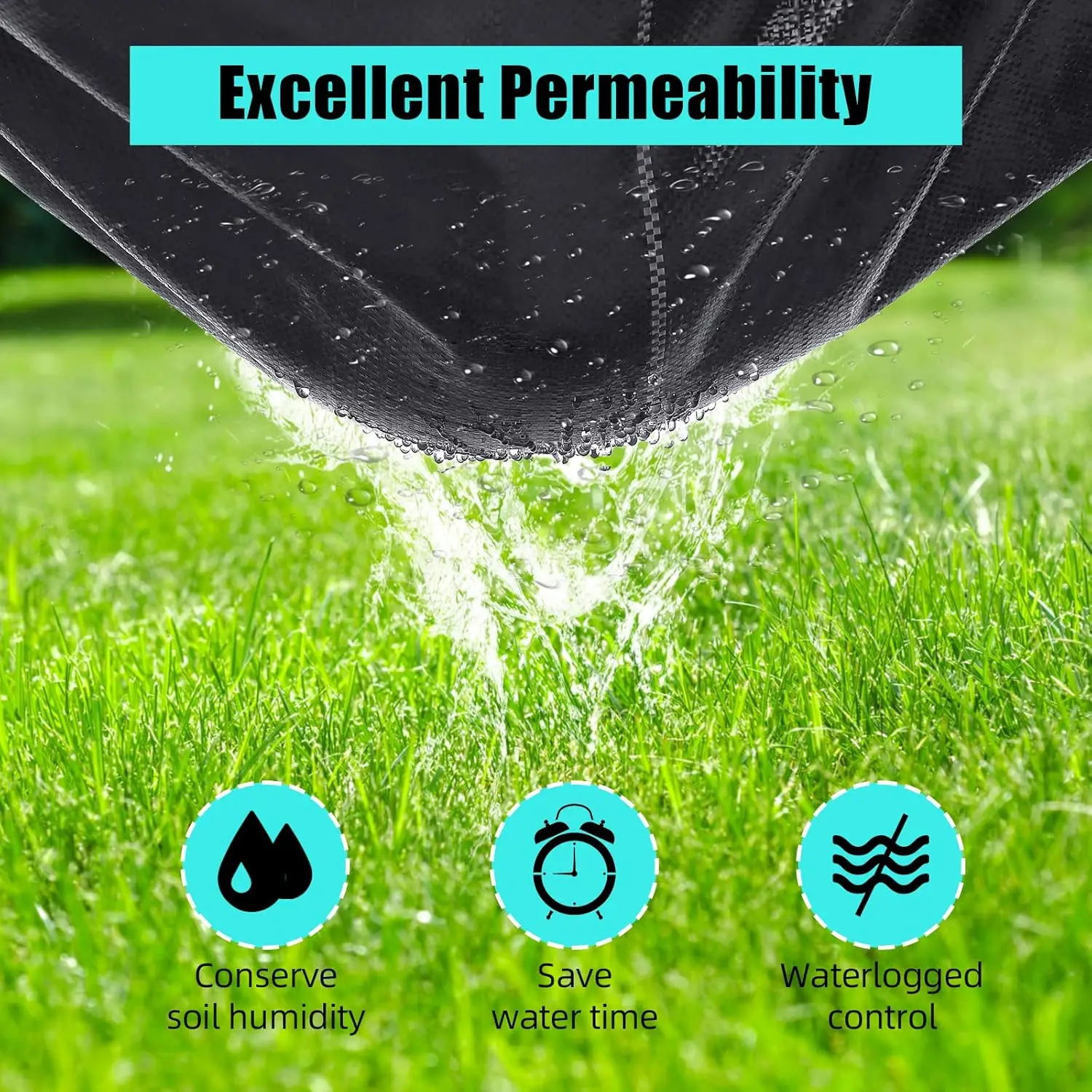 4 Fuß x 250 Fuß Premium-Unkrautbarriere-Landschaftsstoff, 5 Unzen robust, Unkrautkontrollstoff, hohe Durchlässigkeit, gut für Blumenbeet Image